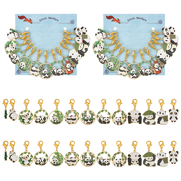 PandaHall Panda & Bamboo Pendant Stitch Markers, Alloy Enamel Crochet Lobster Clasp Charms, Locking Stitch Marker with Wine Glass Charm Ring..., Multicolor
PandaHall Panda & Bamboo Pendant Stitch Markers, Alloy Enamel Crochet Lobster Clasp Charms, Locking Stitch Marker with Wine Glass Charm Ring..., Multicolor
