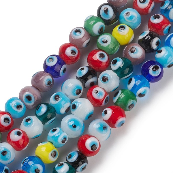 PandaHall Handmade Evil Eye Lampwork Bead Strands, Round, Colorful, 8~8.5x7.5~8.5mm, Hole: 1.6mm, about 50pcs/strand, 13.98~14.25''...
PandaHall Handmade Evil Eye Lampwork Bead Strands, Round, Colorful, 8~8.5x7.5~8.5mm, Hole: 1.6mm, about 50pcs/strand, 13.98~14.25''...