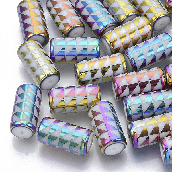 PandaHall Electroplate Glass Beads, Column with Triangle Pattern, Colorful, 20x10mm, Hole: 1.2mm, about 50pcs/bag Glass Others
PandaHall Electroplate Glass Beads, Column with Triangle Pattern, Colorful, 20x10mm, Hole: 1.2mm, about 50pcs/bag Glass Others