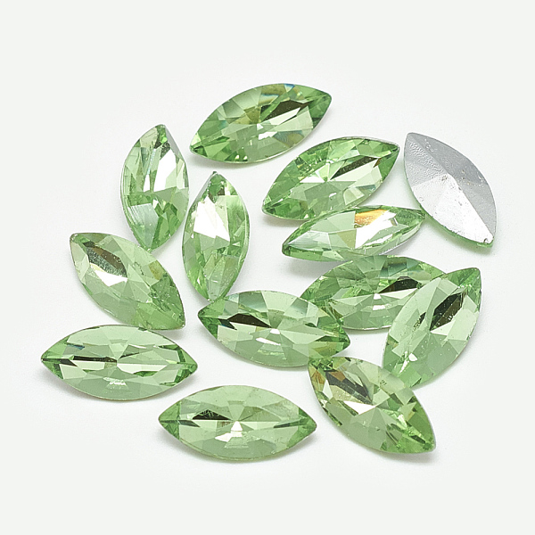 PandaHall Pointed Back Glass Rhinestone Cabochons, Back Plated, Faceted, Horse Eye, Peridot, 12x6x3.5mm Glass Rhinestone Horse Eye Green
PandaHall Pointed Back Glass Rhinestone Cabochons, Back Plated, Faceted, Horse Eye, Peridot, 12x6x3.5mm Glass Rhinestone Horse Eye Green
