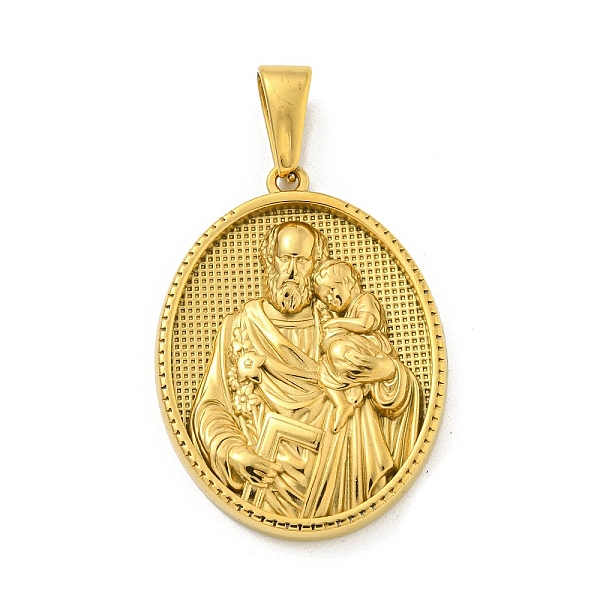 PandaHall Ion Plating(IP) 304 Stainless Steel Pendants, Oval with Saint Charm, Golden, 35.5x26x4mm, Hole: 9.5x5mm 304 Stainless Steel Oval
PandaHall Ion Plating(IP) 304 Stainless Steel Pendants, Oval with Saint Charm, Golden, 35.5x26x4mm, Hole: 9.5x5mm 304 Stainless Steel Oval