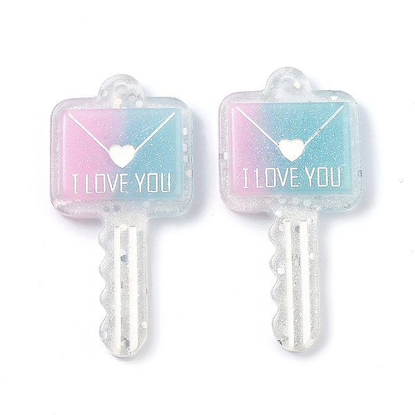 PandaHall Two Tone Resin Big Pendants, Valentine's Day Theme, Glitter Powder, Envelope Key with Word I LOVE YOU, Pink, 57.5x28x6mm, Hole...
PandaHall Two Tone Resin Big Pendants, Valentine's Day Theme, Glitter Powder, Envelope Key with Word I LOVE YOU, Pink, 57.5x28x6mm, Hole...