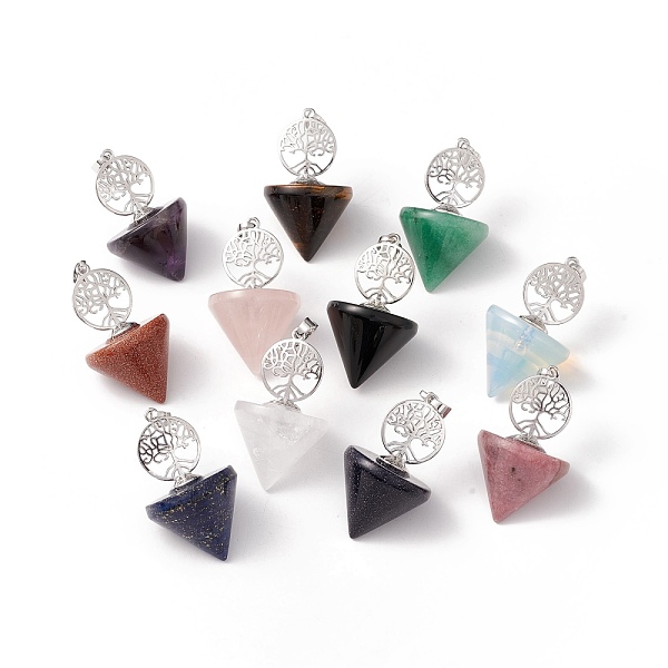 PandaHall Natural & Synthetic Gemstone Pendants, with Platinum Tone Brass Findings, Cadmium Free & Lead Free, Cone Charm, 42x24mm, Hole...
PandaHall Natural & Synthetic Gemstone Pendants, with Platinum Tone Brass Findings, Cadmium Free & Lead Free, Cone Charm, 42x24mm, Hole...
