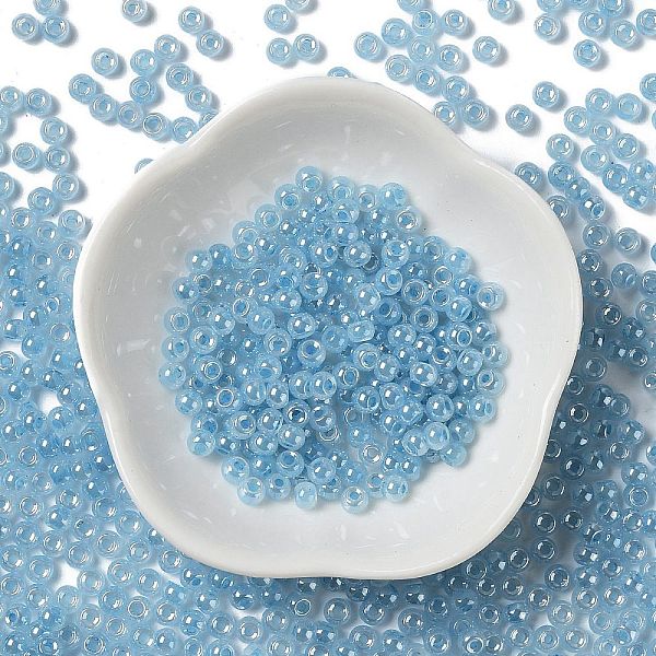 PandaHall Glass Seed Beads, Ceylon, Round Hole, Round, Sky Blue, 4x3mm, Hole: 1.5mm, 7500pcs/pound Glass
PandaHall Glass Seed Beads, Ceylon, Round Hole, Round, Sky Blue, 4x3mm, Hole: 1.5mm, 7500pcs/pound Glass