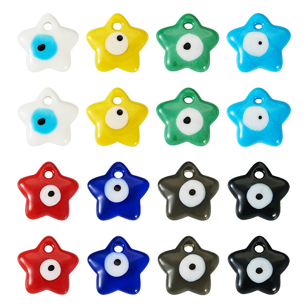 PandaHall Cheriswelry 16Pcs 8 Colors Handmade Evil Eye Lampwork Pendants, Star, Mixed Color, 19x20x5mm, Hole: 2mm, 2pcs/color Lampwork Star..., Multicolor
PandaHall Cheriswelry 16Pcs 8 Colors Handmade Evil Eye Lampwork Pendants, Star, Mixed Color, 19x20x5mm, Hole: 2mm, 2pcs/color Lampwork Star..., Multicolor