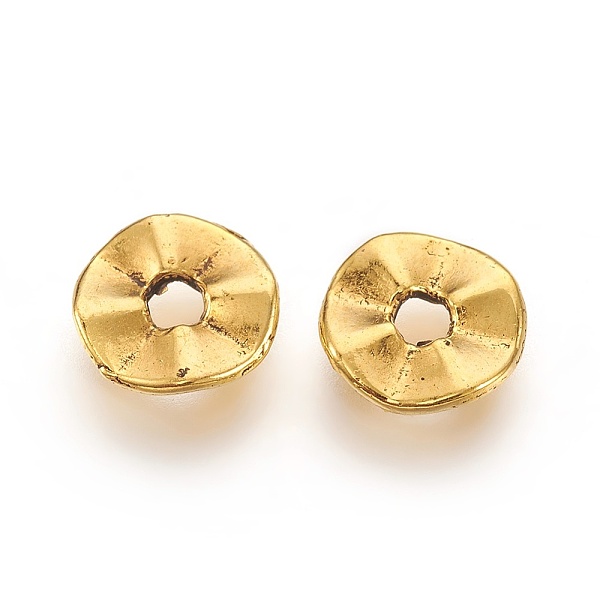 PandaHall Tibetan Style Wavy Spacer Beads, Cadmium Free & Lead Free, Twist Flat Round, Antique Golden, 7x1mm, Hole: 1mm Alloy Flat Round
PandaHall Tibetan Style Wavy Spacer Beads, Cadmium Free & Lead Free, Twist Flat Round, Antique Golden, 7x1mm, Hole: 1mm Alloy Flat Round