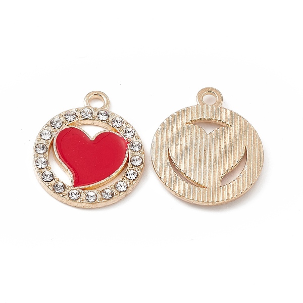 PandaHall Alloy Crystal Rhinestone Pendants, with Enamel, Flat Round with Heart Charms, Light Gold, 19x16x2mm, Hole: 1.8mm Alloy..., Red
PandaHall Alloy Crystal Rhinestone Pendants, with Enamel, Flat Round with Heart Charms, Light Gold, 19x16x2mm, Hole: 1.8mm Alloy..., Red