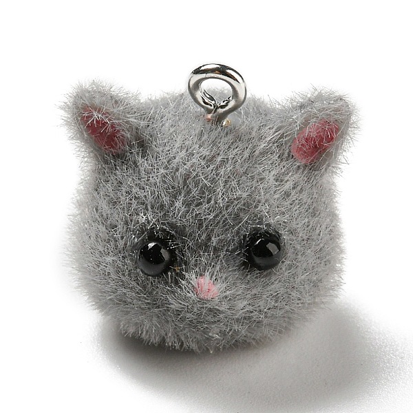 PandaHall Flocky Opaque Resin Animal Pendants, Cat Shape Charms with Platinum Plated Iron Loops, Gray, 18.5~19.5x18~18.5x17.5mm, Hole: 2mm...
PandaHall Flocky Opaque Resin Animal Pendants, Cat Shape Charms with Platinum Plated Iron Loops, Gray, 18.5~19.5x18~18.5x17.5mm, Hole: 2mm...