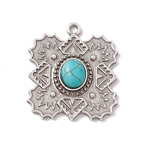 PandaHall Synthetic Turquoise Pendants, Square Charms, with Rack Plating Alloy Findings, Antique Silver, 35x30.5x6mm, Hole: 2.5mm Synthetic...
PandaHall Synthetic Turquoise Pendants, Square Charms, with Rack Plating Alloy Findings, Antique Silver, 35x30.5x6mm, Hole: 2.5mm Synthetic...