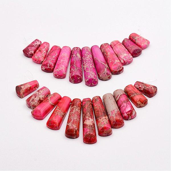 PandaHall Natural Imperial Jasper Beads Strands, Graduated Fan Pendants, Focal Beads, Dyed, Hot Pink, 15~39x9~10x5~5.5mm, Hole: 1.5mm...
PandaHall Natural Imperial Jasper Beads Strands, Graduated Fan Pendants, Focal Beads, Dyed, Hot Pink, 15~39x9~10x5~5.5mm, Hole: 1.5mm...