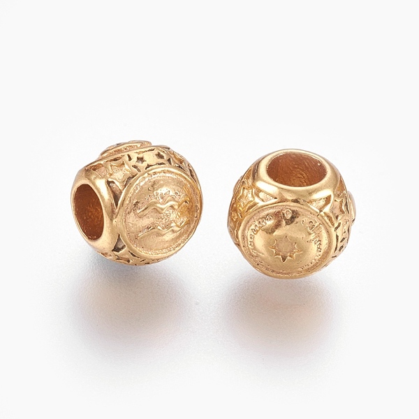 PandaHall 316 Surgical Stainless Steel European Beads, Large Hole Beads, Ion Plating (IP), Rondelle, Aquarius, Golden, 10x9mm, Hole: 4mm 316...
PandaHall 316 Surgical Stainless Steel European Beads, Large Hole Beads, Ion Plating (IP), Rondelle, Aquarius, Golden, 10x9mm, Hole: 4mm 316...