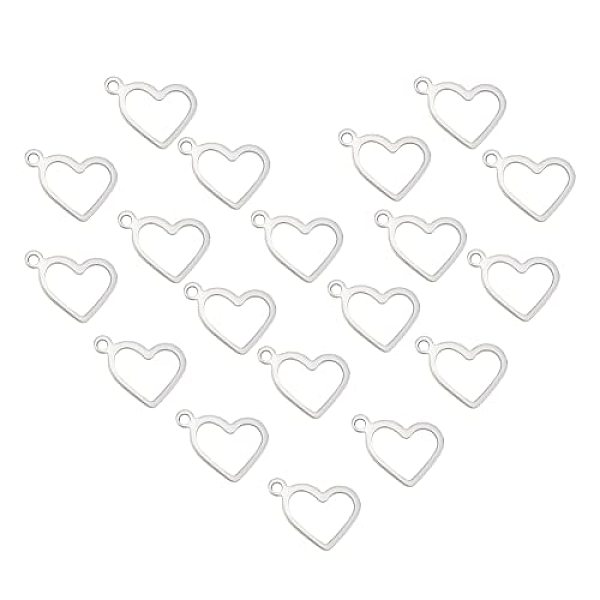 PandaHall Unicraftale 304 Stainless Steel Open Pendants, Heart, Stainless Steel Color, 10x14x0.8mm, Hole: 1.4mm, 200pcs/box 304 Stainless...
PandaHall Unicraftale 304 Stainless Steel Open Pendants, Heart, Stainless Steel Color, 10x14x0.8mm, Hole: 1.4mm, 200pcs/box 304 Stainless...