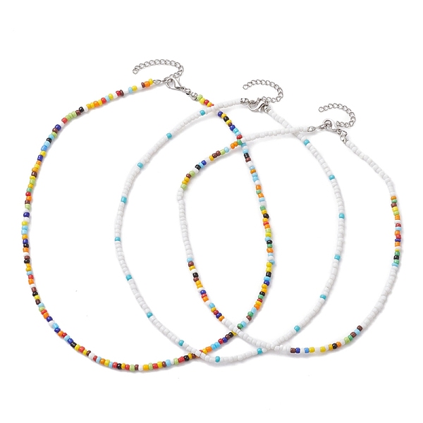 PandaHall Bohemian Style Glass Beaded Necklaces for Women, Mixed Color, 15.16~18.11 inch(38.5~46cm), about 3pcs/set Glass Multicolor
PandaHall Bohemian Style Glass Beaded Necklaces for Women, Mixed Color, 15.16~18.11 inch(38.5~46cm), about 3pcs/set Glass Multicolor