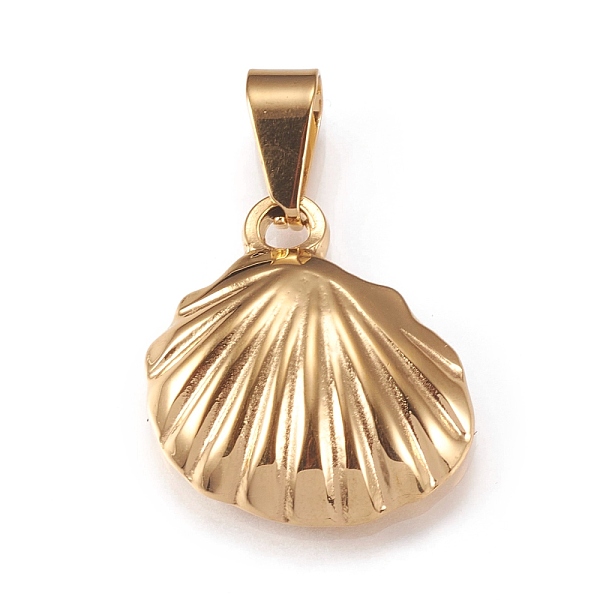PandaHall 304 Stainless Steel Pendants, Scallop Shape, Golden, 20x19x4mm, Hole: 9x3mm 304 Stainless Steel Shell Shape
PandaHall 304 Stainless Steel Pendants, Scallop Shape, Golden, 20x19x4mm, Hole: 9x3mm 304 Stainless Steel Shell Shape