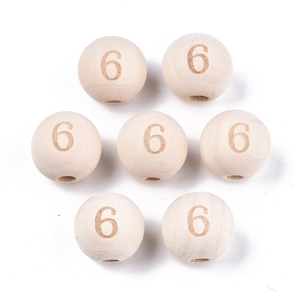 PandaHall Unfinished Natural Wood European Beads, Large Hole Beads, Laser Engraved Pattern, Round with Number, Num.6, 15~16x14~15mm, Hole...
PandaHall Unfinished Natural Wood European Beads, Large Hole Beads, Laser Engraved Pattern, Round with Number, Num.6, 15~16x14~15mm, Hole...