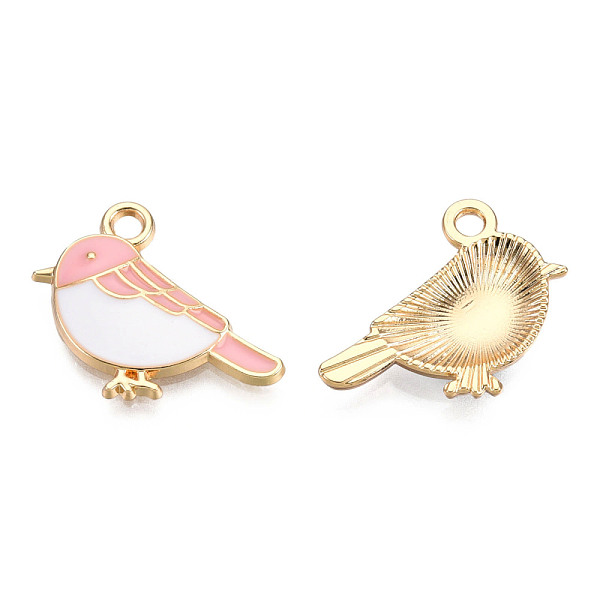 PandaHall Alloy Charms, with Enamel, Light Gold, Bird, Pink, 15.5x19.5x3mm, Hole: 2mm Alloy+Enamel Bird Pink
PandaHall Alloy Charms, with Enamel, Light Gold, Bird, Pink, 15.5x19.5x3mm, Hole: 2mm Alloy+Enamel Bird Pink