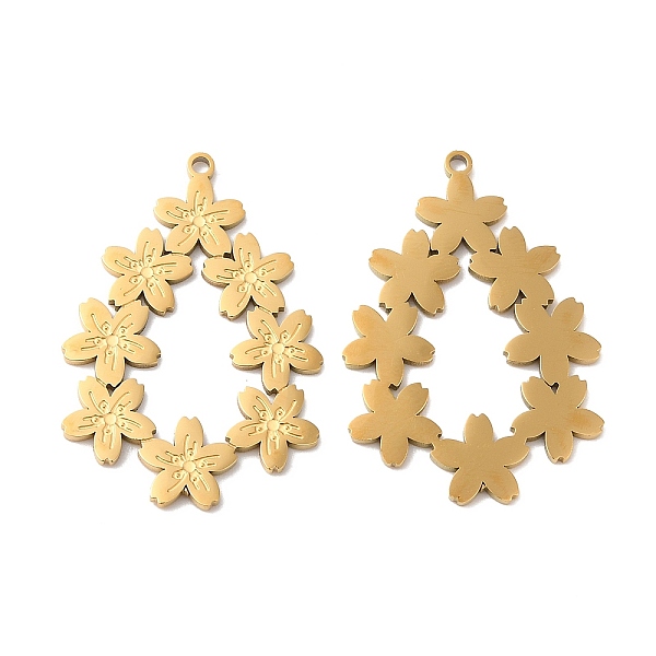 PandaHall Ion Plating(IP) 316L Surgical Stainless Steel Pendants, Teardrop with Sakura Flower Charm, Real 18K Gold Plated, 30x20.8x1mm, Hole...
PandaHall Ion Plating(IP) 316L Surgical Stainless Steel Pendants, Teardrop with Sakura Flower Charm, Real 18K Gold Plated, 30x20.8x1mm, Hole...