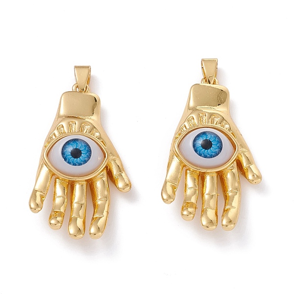 PandaHall Brass Pendants, with Resin Cabochons, Long-Lasting Plated, Hand with Evil Eye, Real 18K Gold Plated, Dodger Blue, 43x23x10mm, Hole...
PandaHall Brass Pendants, with Resin Cabochons, Long-Lasting Plated, Hand with Evil Eye, Real 18K Gold Plated, Dodger Blue, 43x23x10mm, Hole...