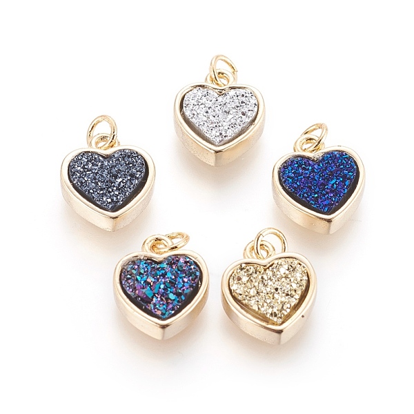 PandaHall Druzy Resin Pendants, with Brass Finding, Heart, Golden, Mixed Color, 14x12x4~6mm, Hole: 3mm Brass+Resin Heart Multicolor
PandaHall Druzy Resin Pendants, with Brass Finding, Heart, Golden, Mixed Color, 14x12x4~6mm, Hole: 3mm Brass+Resin Heart Multicolor