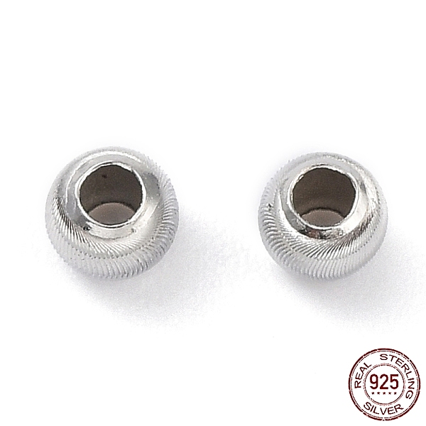 PandaHall Rhodium Plated 925 Sterling Silver Beads, Textured, Rondelle, Platinum, 4x3mm, Hole: 1.6mm Sterling Silver Rondelle
PandaHall Rhodium Plated 925 Sterling Silver Beads, Textured, Rondelle, Platinum, 4x3mm, Hole: 1.6mm Sterling Silver Rondelle
