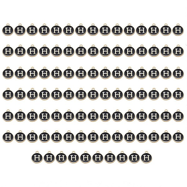 PandaHall Golden Plated Enamel Alloy Charms, Enamelled Sequins, Flat Round, Black, Letter.H, 14x12x2mm, Hole: 1.5mm, 100pcs/Box Alloy+Enamel...
PandaHall Golden Plated Enamel Alloy Charms, Enamelled Sequins, Flat Round, Black, Letter.H, 14x12x2mm, Hole: 1.5mm, 100pcs/Box Alloy+Enamel...