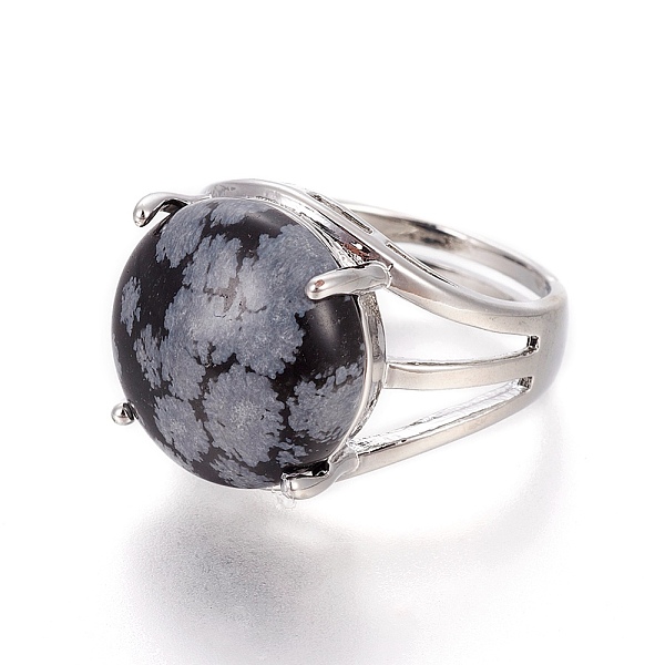 PandaHall Adjustable Natural Snowflake Obsidian Finger Rings, with Platinum Brass Findings, Half Round, 17.5~18mm Snowflake Obsidian
PandaHall Adjustable Natural Snowflake Obsidian Finger Rings, with Platinum Brass Findings, Half Round, 17.5~18mm Snowflake Obsidian