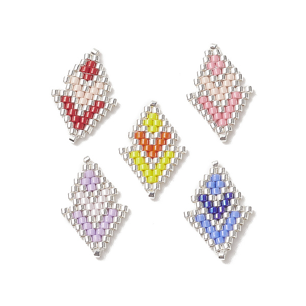 PandaHall Handmade Loom Pattern Seed Beads, Rhombus Pendants, Mixed Color, 20x13x1.8mm, Hole: 0.7mm Glass Rhombus Multicolor
PandaHall Handmade Loom Pattern Seed Beads, Rhombus Pendants, Mixed Color, 20x13x1.8mm, Hole: 0.7mm Glass Rhombus Multicolor