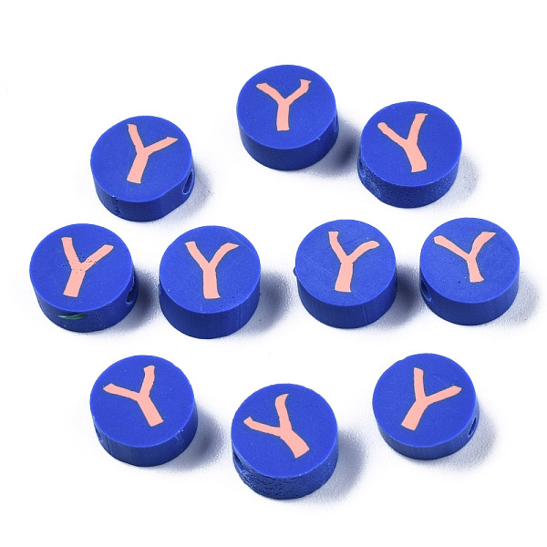 PandaHall Handmade Polymer Clay Beads, Flat Round with Alphabet, Medium Blue, Letter.Y, 9x3.5~5mm, Hole: 1.6mm Polymer Clay Letter Y
PandaHall Handmade Polymer Clay Beads, Flat Round with Alphabet, Medium Blue, Letter.Y, 9x3.5~5mm, Hole: 1.6mm Polymer Clay Letter Y