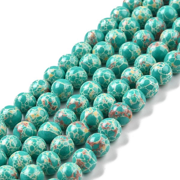 PandaHall Synthetic Imperial Jasper Beads Strands, Dyed, Round, Light Sea Green, 8mm, Hole: 1.2~1.4mm, about 48pcs/strand, 14.96''(38cm)...
PandaHall Synthetic Imperial Jasper Beads Strands, Dyed, Round, Light Sea Green, 8mm, Hole: 1.2~1.4mm, about 48pcs/strand, 14.96''(38cm)...