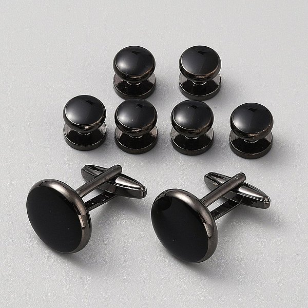 PandaHall Brass Cufflinks for Men, Flat Round, Gunmetal, 10~30.5x10~18mm Brass Round
PandaHall Brass Cufflinks for Men, Flat Round, Gunmetal, 10~30.5x10~18mm Brass Round