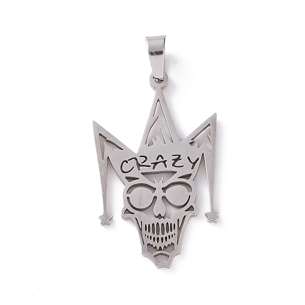 PandaHall 201 Stainless Steel Pendants, Clown Skull with Word Crazy, Stainless Steel Color, 38.5x23.5x1.5mm, Hole: 4x6mm 201 Stainless Steel...
PandaHall 201 Stainless Steel Pendants, Clown Skull with Word Crazy, Stainless Steel Color, 38.5x23.5x1.5mm, Hole: 4x6mm 201 Stainless Steel...