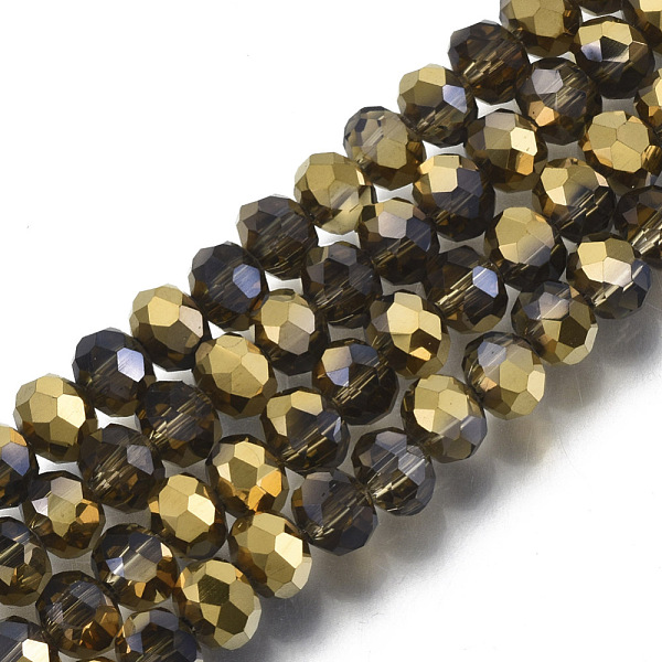 PandaHall Electroplate Transparent Glass Beads Strands, Half Golden Plated, Faceted, Rondelle, Peru, 8x6mm, Hole: 1mm, about 63~65pcs/strand..., Brown
PandaHall Electroplate Transparent Glass Beads Strands, Half Golden Plated, Faceted, Rondelle, Peru, 8x6mm, Hole: 1mm, about 63~65pcs/strand..., Brown