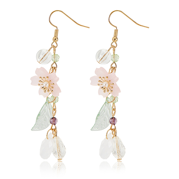 PandaHall ANATTASOUL Resin Cherry Blossom Dangle Earrings, Golden Alloy Long Drop Earrings for Women, Colorful, 76mm, 1 Pair/box Resin
PandaHall ANATTASOUL Resin Cherry Blossom Dangle Earrings, Golden Alloy Long Drop Earrings for Women, Colorful, 76mm, 1 Pair/box Resin