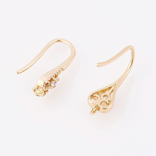 PandaHall Brass Earring Hooks, with Cubic Zirconia and Horizontal Loop, Teardrop, Nickel Free, Real 18K Gold Plated, 16x5x3mm, Hole: 1mm..., Clear
PandaHall Brass Earring Hooks, with Cubic Zirconia and Horizontal Loop, Teardrop, Nickel Free, Real 18K Gold Plated, 16x5x3mm, Hole: 1mm..., Clear
