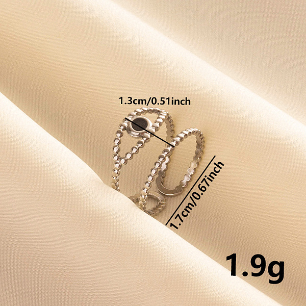 PandaHall Stylish Eye Enamel Open Cuff Ring, Stainless Steel Double-Layer Jewelry for Women Stainless Steel Eye
PandaHall Stylish Eye Enamel Open Cuff Ring, Stainless Steel Double-Layer Jewelry for Women Stainless Steel Eye