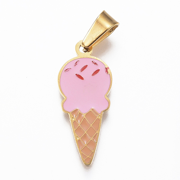 PandaHall 304 Stainless Steel Enamel Pendants, Ice Cream, Golden, 23.5x10x1.2mm, Hole: 4x7mm Stainless Steel+Enamel Food
PandaHall 304 Stainless Steel Enamel Pendants, Ice Cream, Golden, 23.5x10x1.2mm, Hole: 4x7mm Stainless Steel+Enamel Food