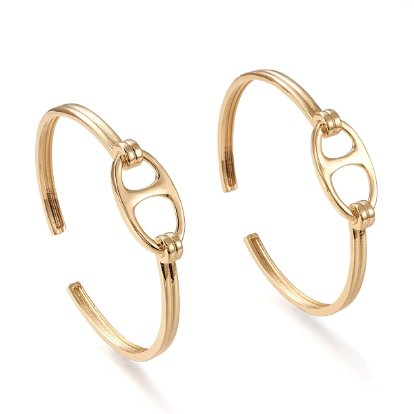 PandaHall Brass Cuff Bangles, Oval, Real 18K Gold Plated, Inner Diameter: 2x2-3/8 inch(5x5.9cm), 4mm Brass
PandaHall Brass Cuff Bangles, Oval, Real 18K Gold Plated, Inner Diameter: 2x2-3/8 inch(5x5.9cm), 4mm Brass