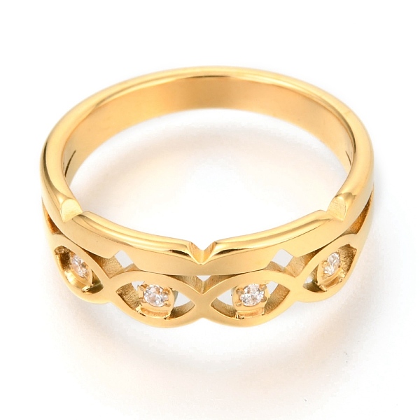PandaHall 304 Stainless Steel Finger Rings, with Crystal Rhinestone, Eye, Golden, US Size 7, Inner Diameter: 17mm Stainless Steel+Rhinestone..., Clear
PandaHall 304 Stainless Steel Finger Rings, with Crystal Rhinestone, Eye, Golden, US Size 7, Inner Diameter: 17mm Stainless Steel+Rhinestone..., Clear