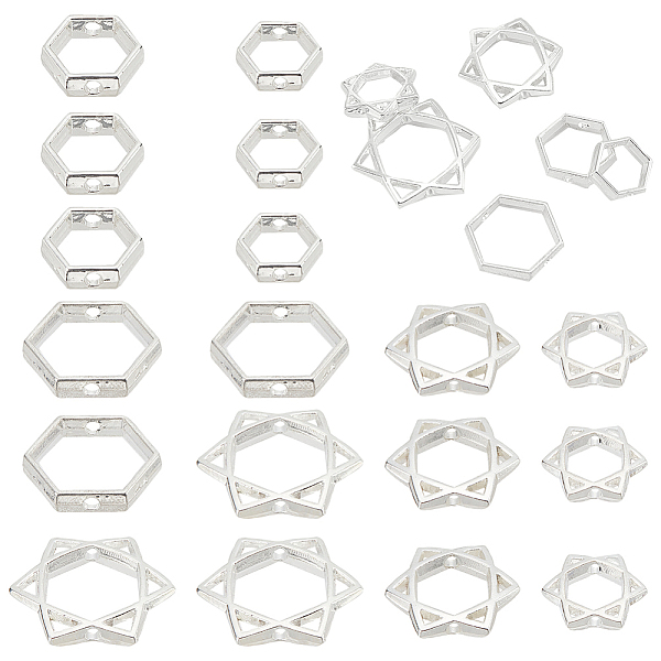 PandaHall 24Pcs 6 Style Long-Lasting Plated Alloy Bead Frame, for Jewish, Hexagon & Star of David, 925 Sterling Silver Plated...
PandaHall 24Pcs 6 Style Long-Lasting Plated Alloy Bead Frame, for Jewish, Hexagon & Star of David, 925 Sterling Silver Plated...