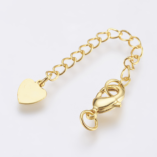 PandaHall Brass Chain Extender, with Lobster Claw Clasps and Heart Charm, Golden, 70.5x3mm, Hole: 3.5mm, Clasp: 10x7x3mm Brass
PandaHall Brass Chain Extender, with Lobster Claw Clasps and Heart Charm, Golden, 70.5x3mm, Hole: 3.5mm, Clasp: 10x7x3mm Brass