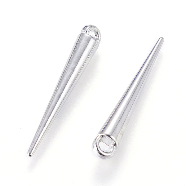 PandaHall Alloy Pendants, Spike Beads, Lead Free & Nickel Free, Platinum, 33x4mm, Hole: 2mm Alloy Cone
PandaHall Alloy Pendants, Spike Beads, Lead Free & Nickel Free, Platinum, 33x4mm, Hole: 2mm Alloy Cone