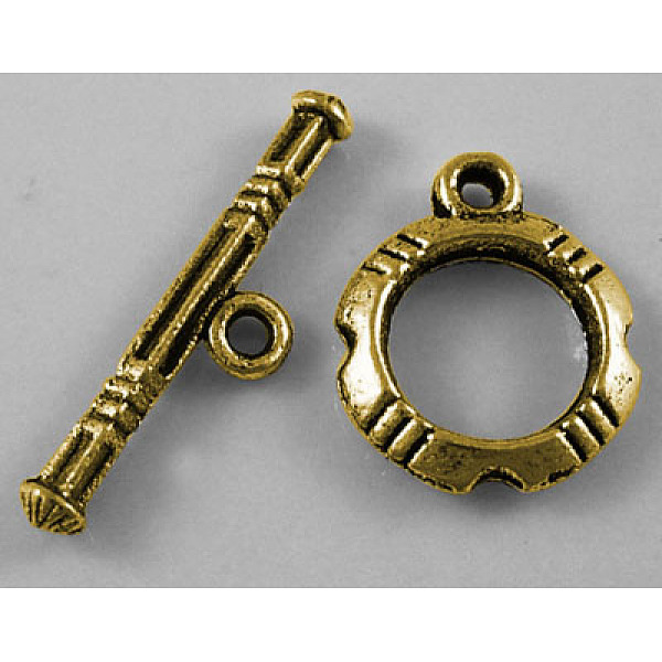 PandaHall Tibetan Style Alloy Toggle Clasps, Antique Golden, Lead Free and Cadmium Free and Nickel Free, Size: Ring: 14.5x12mm, Bar: 22x3...
PandaHall Tibetan Style Alloy Toggle Clasps, Antique Golden, Lead Free and Cadmium Free and Nickel Free, Size: Ring: 14.5x12mm, Bar: 22x3...