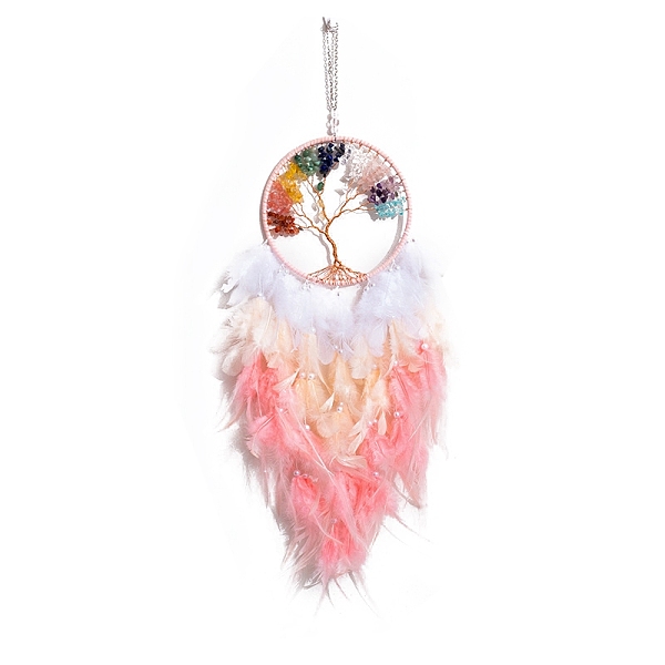 PandaHall Iron & Natural Gemstone Woven Web/Net with Feather Pendant Decorations, Flat Round with Tree of Life, Packaging: 320x180mm Mixed...
PandaHall Iron & Natural Gemstone Woven Web/Net with Feather Pendant Decorations, Flat Round with Tree of Life, Packaging: 320x180mm Mixed...