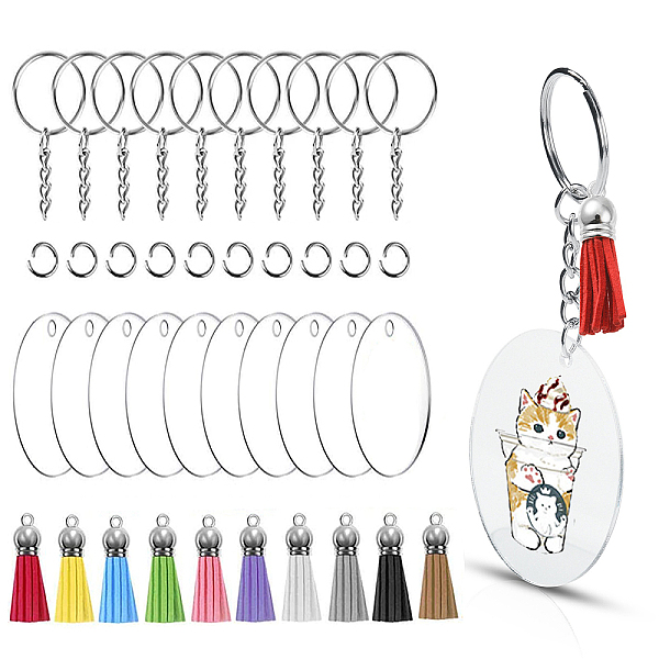 PandaHall DIY Blanks Vinyl Charm Keychain Making Kit, Including Iron Split Key Ring, Acrylic Disc & Faux Suede Tassel Pendants, Mixed Color..., Multicolor
PandaHall DIY Blanks Vinyl Charm Keychain Making Kit, Including Iron Split Key Ring, Acrylic Disc & Faux Suede Tassel Pendants, Mixed Color..., Multicolor