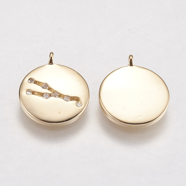 PandaHall Brass Pendants, with Cubic Zirconia, Real 18K Gold Plated, Twelve Constellations, Taurus, 13x11x2.5mm, Hole: 1mm Brass+Cubic...
PandaHall Brass Pendants, with Cubic Zirconia, Real 18K Gold Plated, Twelve Constellations, Taurus, 13x11x2.5mm, Hole: 1mm Brass+Cubic...