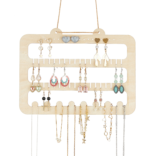 PandaHall AHANDMAKER Wooden Jewelry Organizer Wall Mounted, Wood Earring Display Holder Necklace Holder, Hanging Jewelry Organizer for..., Orange
PandaHall AHANDMAKER Wooden Jewelry Organizer Wall Mounted, Wood Earring Display Holder Necklace Holder, Hanging Jewelry Organizer for..., Orange