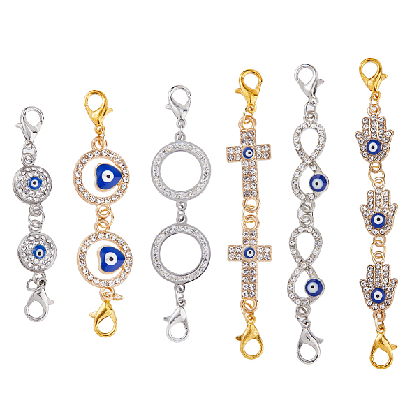 PandaHall SUPERFINDINGS 6Pcs Alloy Extender Chain with Double Lobster Clasp Evil Eye Infinity Extender Locking Clasps Rhinestone Necklace..., Clear
PandaHall SUPERFINDINGS 6Pcs Alloy Extender Chain with Double Lobster Clasp Evil Eye Infinity Extender Locking Clasps Rhinestone Necklace..., Clear