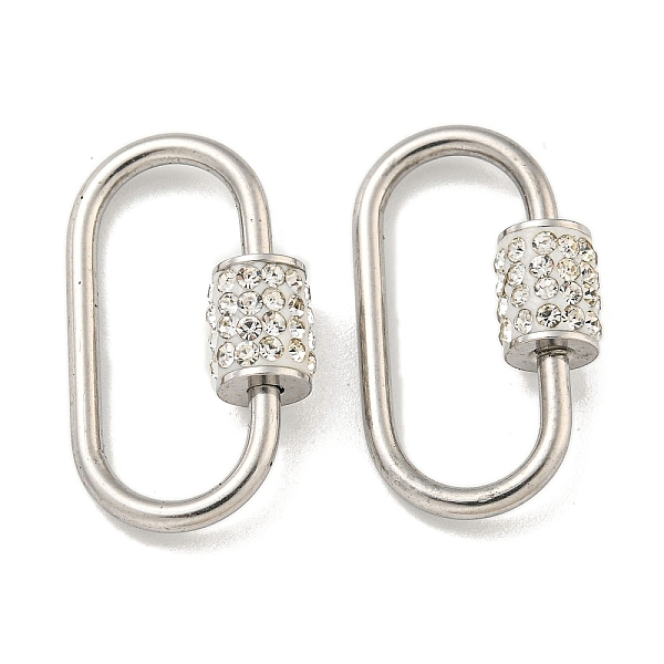 PandaHall 304 Stainless Steel Screw Carabiner Lock Charms, for Necklaces Making, with Polymer Clay Rhinestone, Oval, 26x13x2mm 304 Stainless...
PandaHall 304 Stainless Steel Screw Carabiner Lock Charms, for Necklaces Making, with Polymer Clay Rhinestone, Oval, 26x13x2mm 304 Stainless...