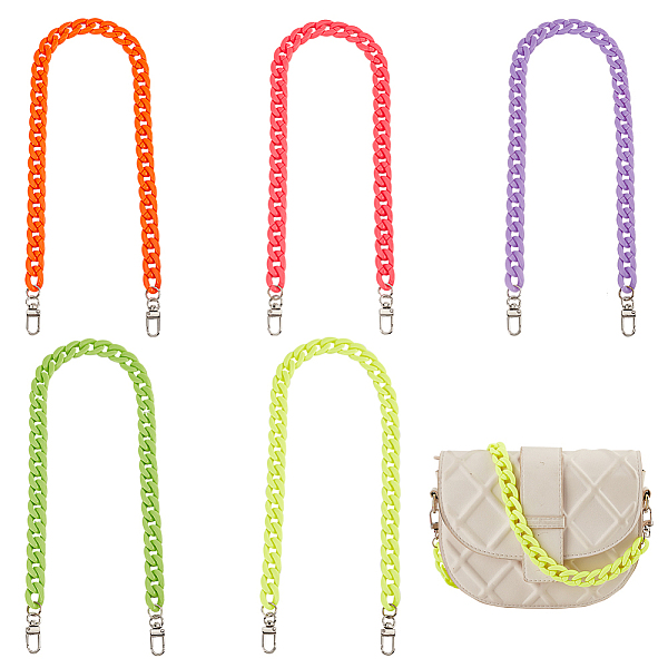 PandaHall WADORN 5Pcs 5 Colors Acrylic Curb Chain Shoulder Bag Straps, with Alloy Swivel Clasps, for Bag Handle Replacement Accessories..., Multicolor
PandaHall WADORN 5Pcs 5 Colors Acrylic Curb Chain Shoulder Bag Straps, with Alloy Swivel Clasps, for Bag Handle Replacement Accessories..., Multicolor