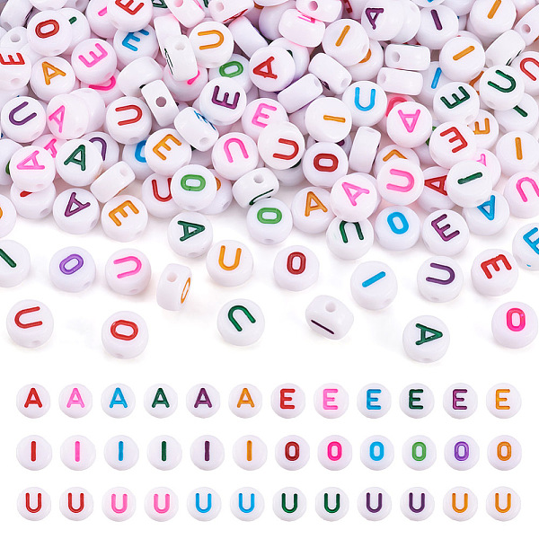 PandaHall 500Pcs 5 Style Initial Acrylic Beads, Horizontal Hole, Flat Round with Letters, Mixed Color, 7x3.5~4mm, Hole: 1.2mm, 100pcs/style..., Multicolor
PandaHall 500Pcs 5 Style Initial Acrylic Beads, Horizontal Hole, Flat Round with Letters, Mixed Color, 7x3.5~4mm, Hole: 1.2mm, 100pcs/style..., Multicolor